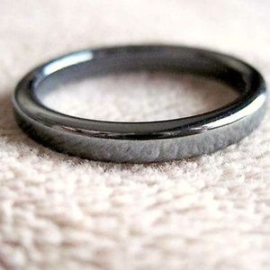 3/$20 Hematite stone stackable thin band rings
